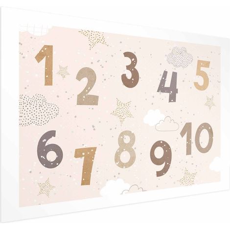 Póster - Números con nieve cayendo (1/4)