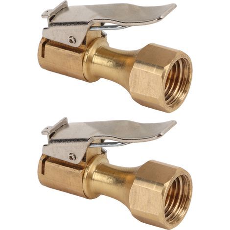 2 Pieces Brass Air Chuck with Internal Thread Universal Tire Pump Nozzle Connector for Inflators (1/5)