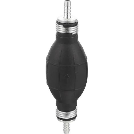 Pompe à carburant manuelle en caoutchouc et aluminium avec tuyau et poire d'amorçage, compatible avec tous les carburants, pour voiture, bateau, moteur hors-bord, noir (6 mm) (1/4)
