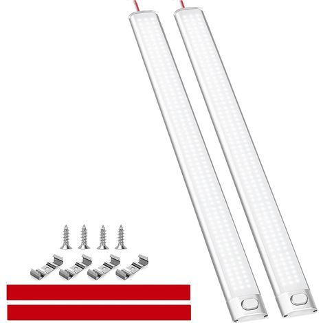 Set mit 2 12V-LED-Leuchten für Wohnmobile, 168 LEDs, 6000K, Innenraum-Lichtleiste mit Schalter für Auto, Transporter, Bus, Wohnwagen, Boot, Küche, Bad