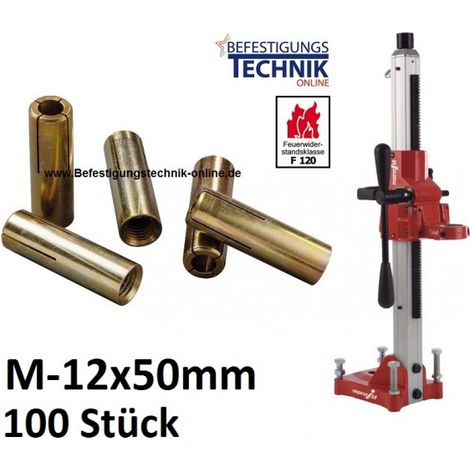 100 Dübel Einschlaganker M12 16x50 für Beton Kernbohrständer Kernbohrgerät ETA"-"EN11597
