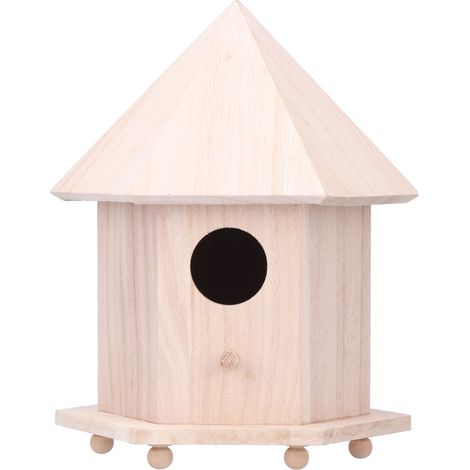 Vogelhaus aus Holz mit Ständer für Garten und Terrasse – Dekorativer Vogelfutterspender und Unterschlupf
