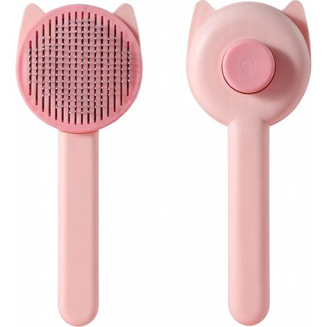 Cepillo de acero para animales rosa orejas de gato 5 uds (1/5)