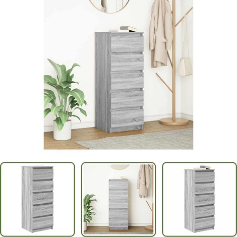 Schubladen -  Sideboard mit Schubladen Grau Sonoma 37,5x35x99cm Holzwerkstoff (1/5)