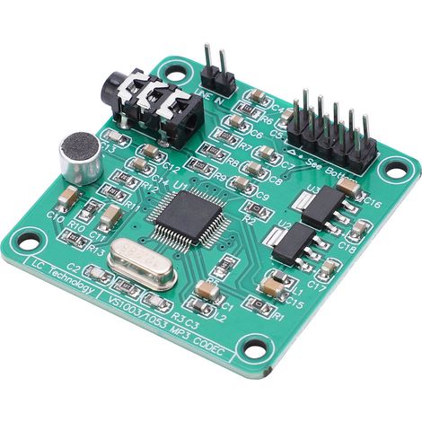 Module audio VS1003, carte de décodage vocal avec microphones intégrés pour MP3, MP3+V, WMA, WAV, MIDI et SP-MIDI (1/5)