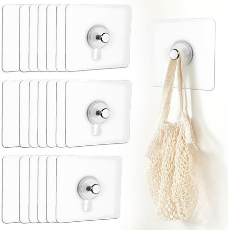 20Pcs Fixation Murale Sans Percer,Attache Cadre Sans Percer,Fixation Cadre Sans Percer,Crochet Adhesif Mural Tableau,pour Accroche Cadres Photo,Horloges,Décoratives (Version Renforcée)