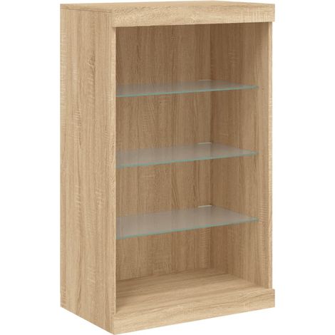 Credenza buffet cassettiera mobile contenitore organizer cucina soggiorno soggiorno con luci a LED sonoma 60,5 x 37 x 100 cm marrone 020029964