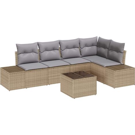 Maison Exclusive - Gartensofa-set mit Speicher Beige und Hellgrau