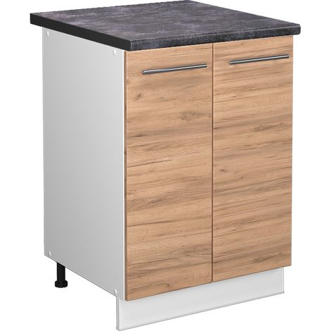 Mobiletto base cucina Fame-Line, Rovere dorato, 60 cm , PL Antracite, Vicco