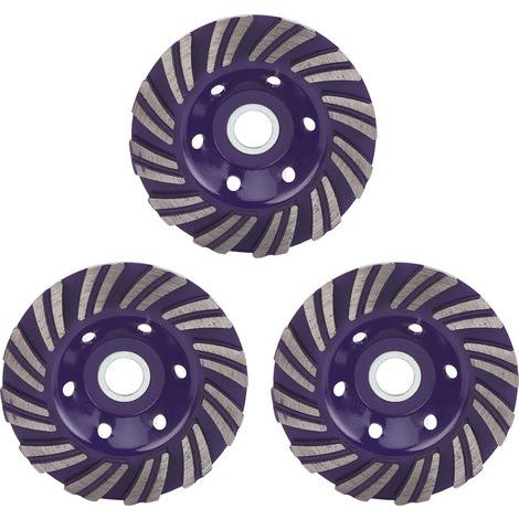 3 pièces meule diamantée 100mm tasse pour et polissage pierres de béton ciment marbre Violet (1/5)