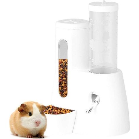 2-dans-1 Hamster eau bouteille et nourriture Dispenser-Leak-Resistant, Space-Saving Design pour petit animaux (125ml) (1/5)