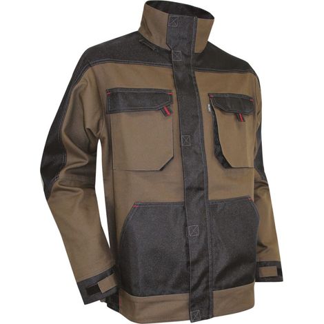 Veste de travail bicolore multipoches taupe/noir Résine - LMA -CBA - Couleur Taupe/noir - Taille Vêtement L (1/2)