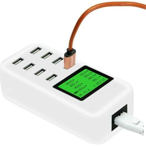 Chargeur De Téléphone Multi USB Chargeur USB Station Multi Port 8A Blanc (1/5)