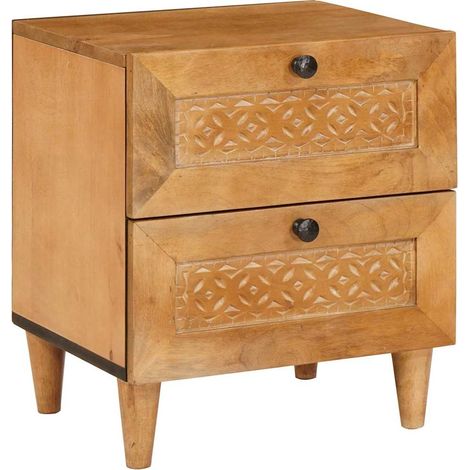 Maison Exclusive - Armadio da Notte 2 pz Marrone Chiaro 40 x 33 x 46 cm (1/5)