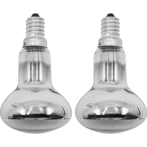 Pack of 2 E14 R50, 60W Dimmable Halogen Bulbs, Warm White 2700K, Indoor (1/5)