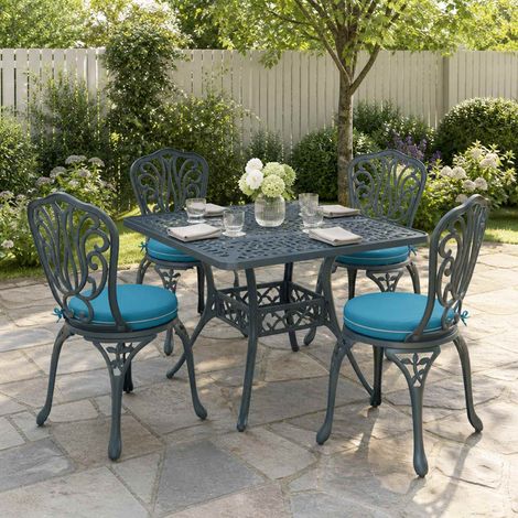 Cuscini per Sedia in 4 Pezzi SOEST 4 pz 100% Poliestere Azzurro vidaXL (1/5)