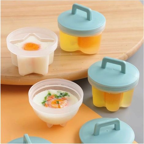 Blue PP Poached Egg Mold, Food Grade, Poached Egg Mold, Double-Well Poached Egg Mold, Kitchen Tool (1/5)