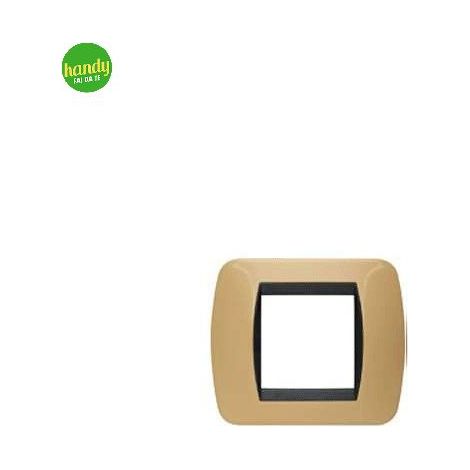 Placca 2 posti 3 moduli tond - q giallo pastello.