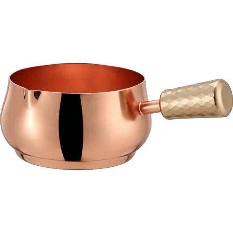 Mini casserole en acier inoxydable, marmite à tremper à main, petit bol polyvalent, lisse, sans danger pour la cuisine, le camping, martelé, grand or rose (1/5)