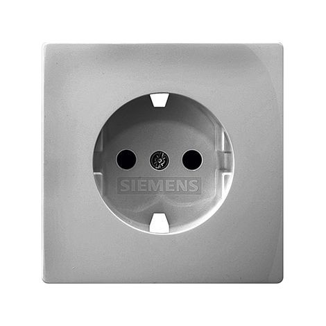 Tapa de enchufe schuko platino metalizado Siemens Delta Style 5UH12724PM