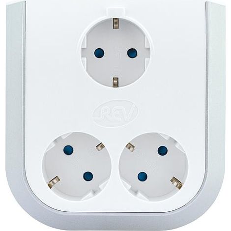Rallonge de prise MultiPower 3 voies blanc-gris (Par 2) (1/4)