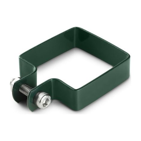 Easycloture – Collier de fixation carré 80 x 80 mm – Acier galvanisé – Hauteur 20 mm – Fixation directe sur poteaux grillagés (1/2)