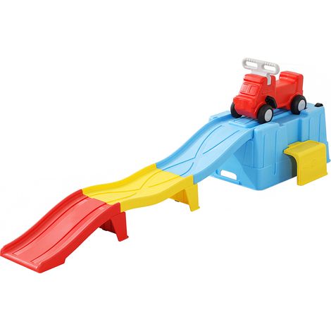 Toboggan Enfant Up & Down, Petit Roller Coaster Évolutif Porteur Enfant 2 Ans, Trotteur et Draisienne, Circuit à Glissière (Bleu) (1/5)