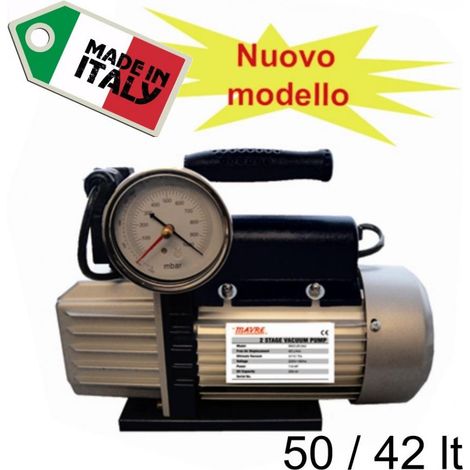 Pompa del Vuoto con Vuotometro 50 42 lt. Bistadio VALVOLA R134 R407 R410 R22 R32