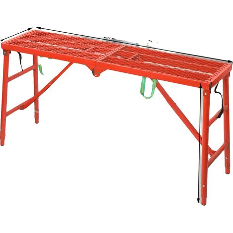 Plateforme de travail pliable, 150cm x 40cm, Hauteur réglable 75-110cm, Charge maximale 350kg, Surface antidérapante, Design portable (1/5)