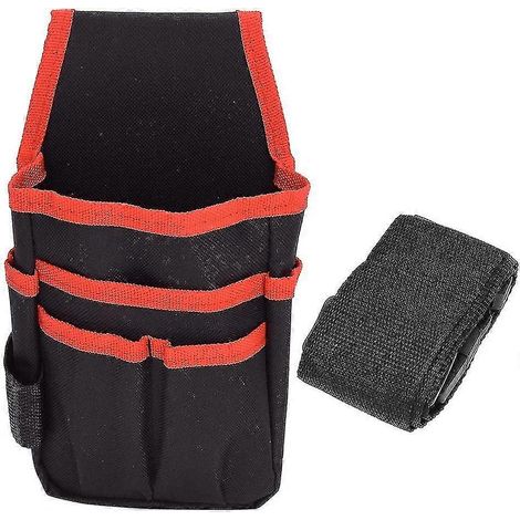 Pochette à outils, pochette multifonction portable en tissu Oxford pour l'alpinisme, le camping et les activités de plein air (bordure rouge avec ceinture) [jkw] (1/5)