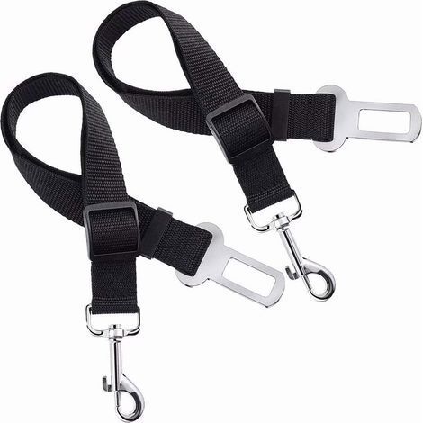 Harnais de retenue en Nylon Noir de qualité supérieure réglable, Laisse la Ceinture de sécurité pour Chien, Paquet de 2, pour Voiture, véhicule, sécurité (1/5)