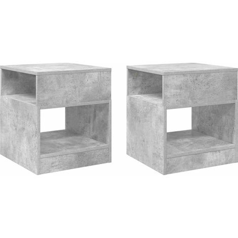 Maison Exclusive - Beistelltisch 2 pcs Beton Grau 40,5 x 40 x 45