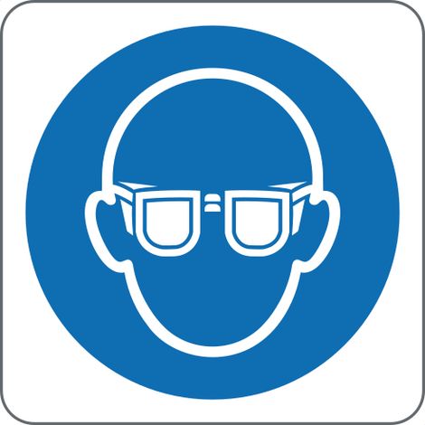 Panneau lunettes de protection obligatoires ISO 7010 M004 - Materiel: PVC - Taille: 200200mm (1/2)