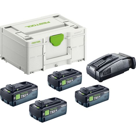 Festool SYS 18V 4x8,0/SCA16 Kit énergie 4x batterie 18 V 8,0 Ah ( 4x 578746 ) + chargeur ( 576953 ) + Systainer