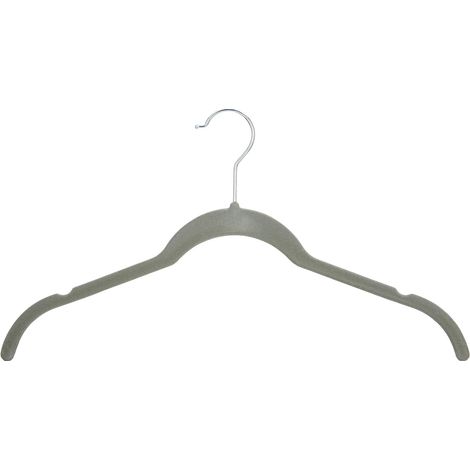 Cintres floqués gris, style basique (Lot de 10) — Adaptés aux chemises, robes et lingerie (1/5)