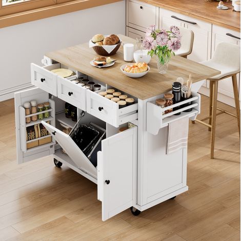 Mobile cucina con piano estraibile MDF 112 cm OKMYHOME (1/5)