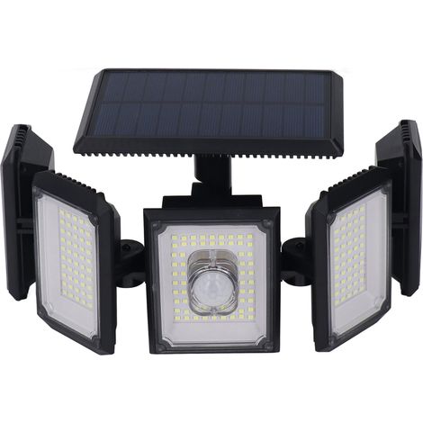 Lampe solaire extérieure à 5 têtes, étanche IP65, à induction infrarouge, 300 LED, applique murale pour jardin (1/5)