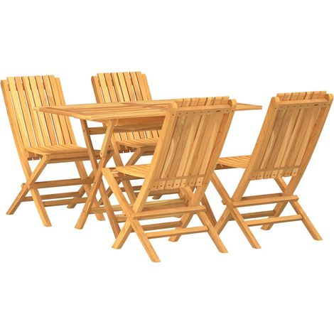 Maison Exclusive - 5-tlg. Garten-Essgruppe Massivholz Teak (1/5)