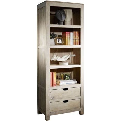 Regal Akazie 65x42x180 white stone getüncht  NATURE WHITE 50