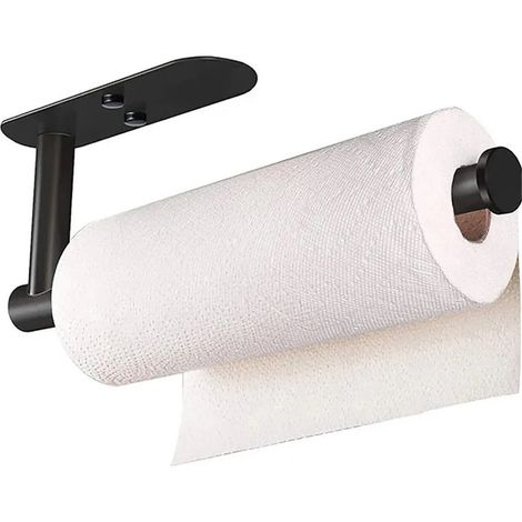 Porte-essuie-tout en 304 peu encombrant décoratif étanche à suspendre pour la maison ovale long Acier Inoxydable Noir (1/5)