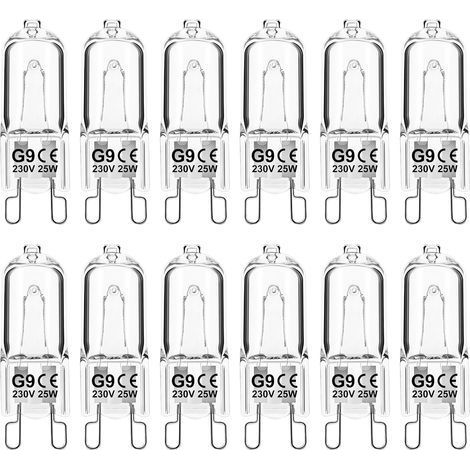 Lot de 12 Ampoule G9 Halogène 25W Dimmable Chaud Four Plafonnier (1/5)