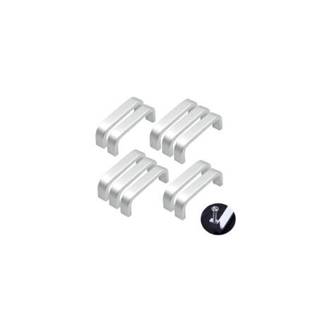 Poignées miniatures en aluminium (64 mm), lot de 10, pour meubles de cuisine, tiroirs et meubles de chambre. (1/5)