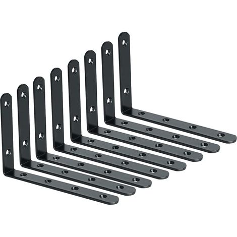 8 Pcs Equerre Etagere Murale Support Charge Lourde 150 100mm Noir (1/5)