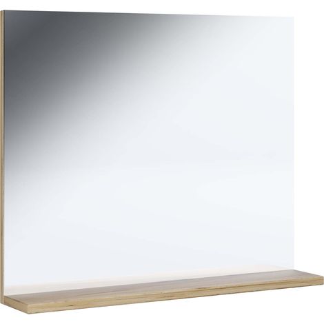 Ebuy24 – Miroir simple de salle de bain 60x50 cm en verre de sécurité ESG – Miroir mural avec étagère pratique – Design intemporel