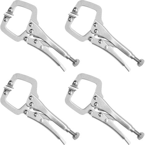 Morsetto a C in metallo da 13,3 cm con vite regolabile e piastre girevoli (confezione da 4) - Morsa a presa rapida e facile per superfici irregolari, angoli, lavori artigianali e hobby (1/5)
