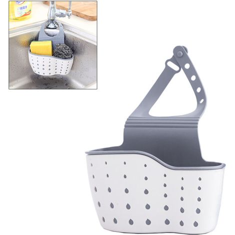 Organiseur D'évier, Design Unique à Suspendre Panier de Drainage Bac D'égouttement Amovible Support D'évier de Cuisine Étendoir à Vaisselle Stable pour Ranger Les Détergents à (d) (1/5)