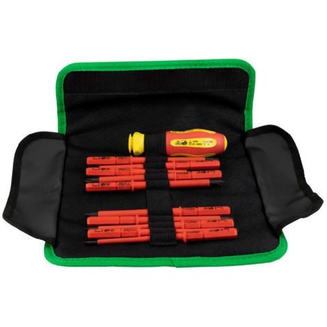 Kit de 10 tournevis cruciformes 412108 – Lames isolées jusqu'à 1000V – Pour travaux d'électricité – Blocage rapide des lames (1/5)
