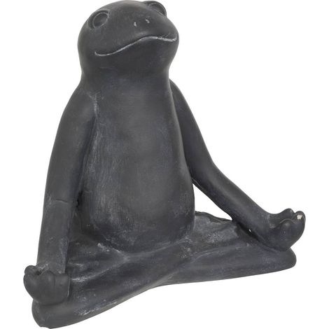 Statua di rana da esterno lia grey h18cm in cemento - Atmosphera créateur d'intérieur