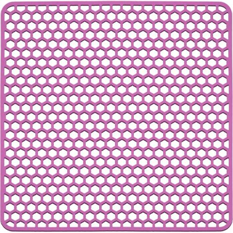 Tapis de protection en silicone pour évier de cuisine, tapis de protection pour plan de travail en silicone, résistant à la chaleur, facile à nettoyer (Violet, 26,5 cm)
