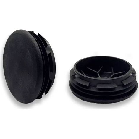 Ajile - Bouchon embout rond plat de finition NOIR pour tube de diam. 45 mm (1/3)